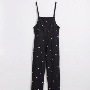 Frank and Oak Mickey Mouse Black Denim Overalls